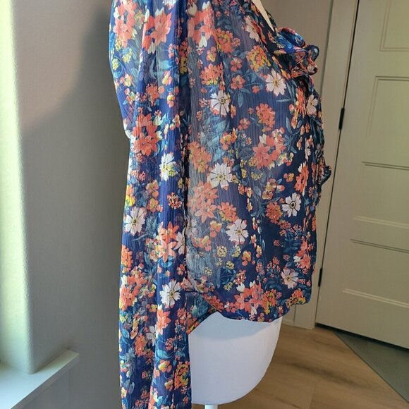 Boho Mossimo Wrap Top Floral Bohemian Summer Vibes - Picture 4 of 12